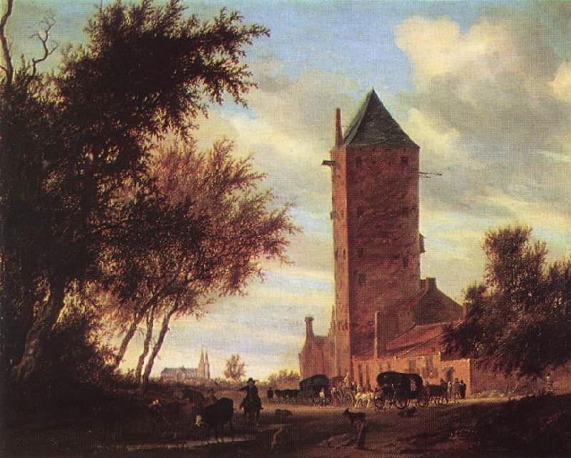 RUYSDAEL, Salomon van Tower at the Road F oil painting picture